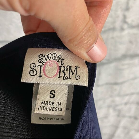 Sweet storm 3/4 sleeve elastic waist color block dress size small - Picture 6 of 8